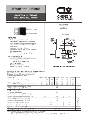 UF806F Datasheet PDF CHENG-YI ELECTRONIC CO., LTD.