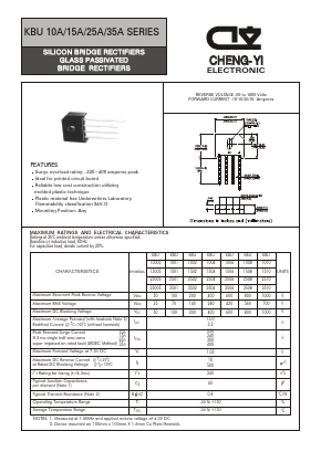 KBU3510 Datasheet PDF CHENG-YI ELECTRONIC CO., LTD.