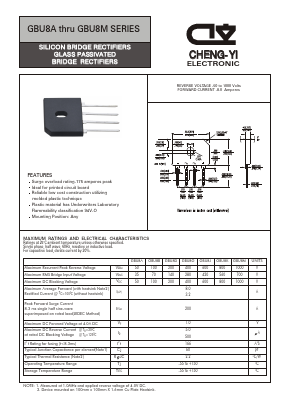 GBU8A Datasheet PDF CHENG-YI ELECTRONIC CO., LTD.