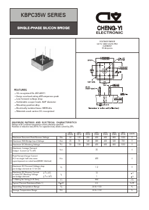 KBPC35005W Datasheet PDF CHENG-YI ELECTRONIC CO., LTD.