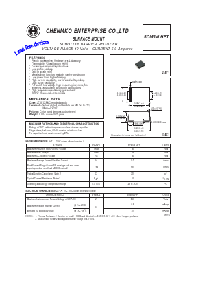 SCM54LHPT Datasheet PDF CHENMKO CO., LTD.