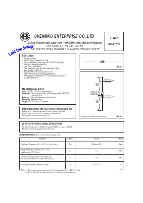 1.5KE10CA Datasheet PDF CHENMKO CO., LTD.