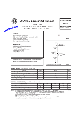 BZX55C3V6PT Datasheet PDF CHENMKO CO., LTD.