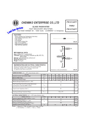 FR155GPT Datasheet PDF CHENMKO CO., LTD.