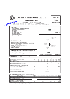 FR301GPT Datasheet PDF CHENMKO CO., LTD.