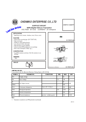 CHDTC115EEPT Datasheet PDF CHENMKO CO., LTD.