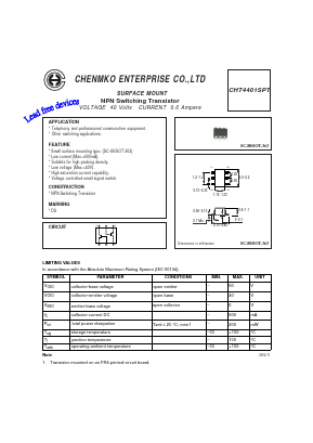 CHT4401SPT Datasheet PDF CHENMKO CO., LTD.