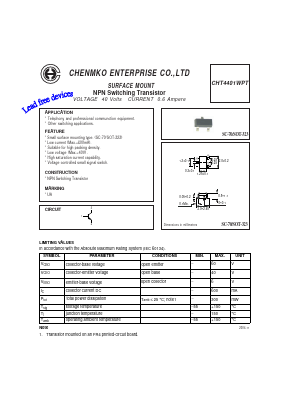 CHT4401WPT Datasheet PDF CHENMKO CO., LTD.