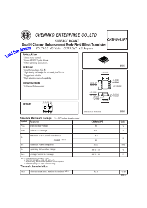 CHM4946JPT Datasheet PDF CHENMKO CO., LTD.