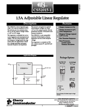 CS52015-1GSTR3 Datasheet PDF Cherry semiconductor