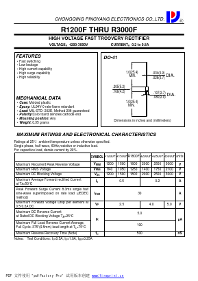 R1200F Datasheet PDF CHONGQING PINGYANG ELECTRONICS CO.,LTD