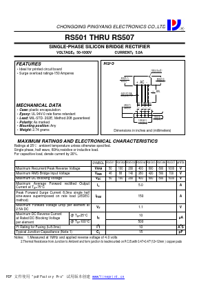 RS504 Datasheet PDF CHONGQING PINGYANG ELECTRONICS CO.,LTD