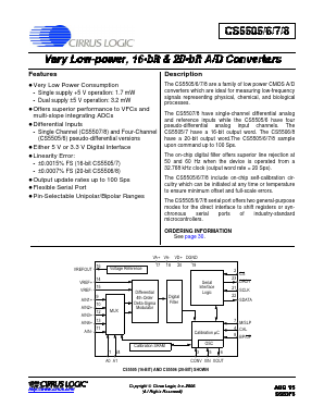 CS5508-BS Datasheet PDF Cirrus Logic