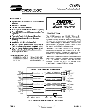 CDK8904-5 Datasheet PDF Cirrus Logic