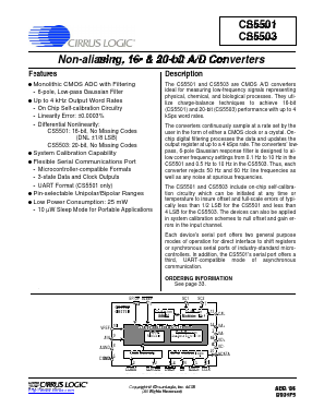 CS5501-BSZ Datasheet PDF Cirrus Logic