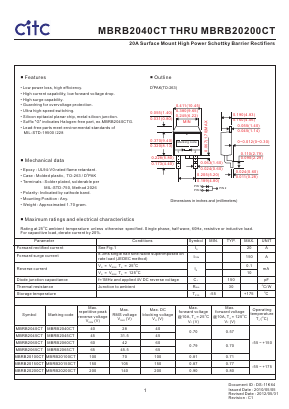 MBRB20200CT Datasheet PDF Chip Integration Technology Corporation