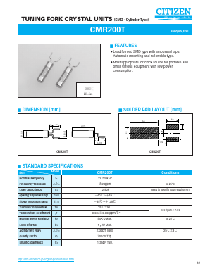 CMR200T Datasheet PDF CITIZEN ELECTRONICS CO., LTD.