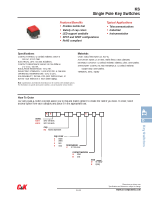 KS11R22C Datasheet PDF C and K Components