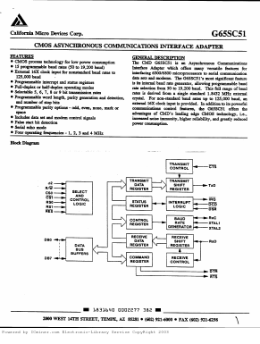 C65SC02AX-4 Datasheet PDF California Micro Devices => Onsemi