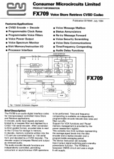 FX709 Datasheet PDF CML Microsystems Plc
