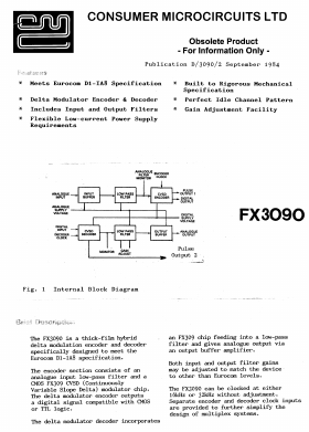 FX3090 Datasheet PDF CML Microsystems Plc
