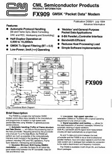 FX909LS Datasheet PDF CML Microsystems Plc