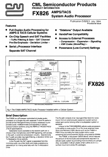 FX826DW Datasheet PDF CML Microsystems Plc