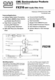 FX316 Datasheet PDF CML Microsystems Plc