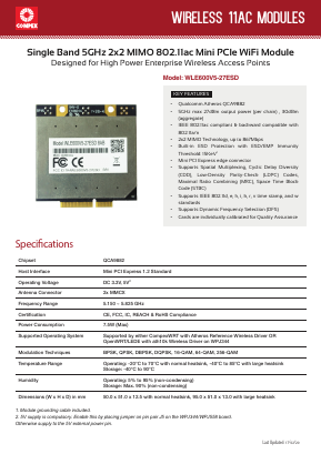 WLE600V5-27ESD Datasheet PDF Compex Systems Pte. Lte.