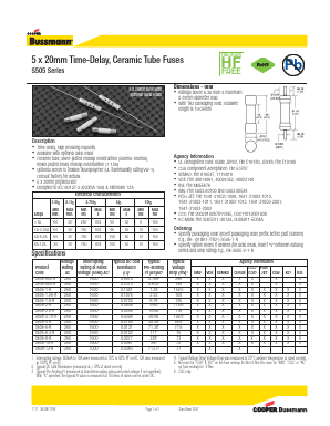 S505 Datasheet PDF Cooper Bussmann, Inc.