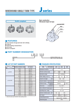 J50S10K Datasheet PDF Copal Electronics