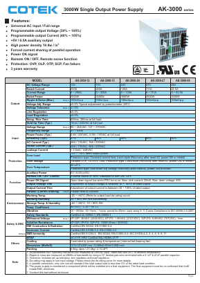 AK3000 Datasheet PDF OTEK ELECTRONIC IND. CO., LTD