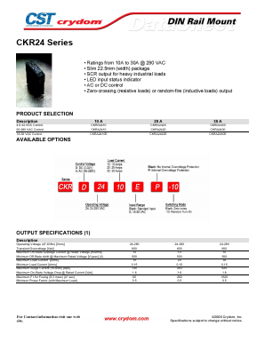 CKRA2430EP Datasheet PDF Crydom Inc.,
