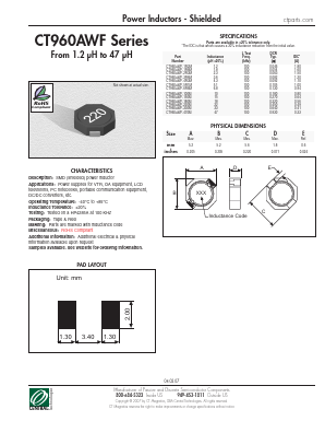 CT960AWF-4R3M Datasheet PDF Central Technologies