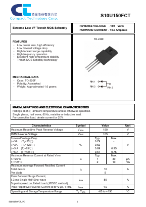 S10U150FCT Datasheet PDF Compact Technology Corp.