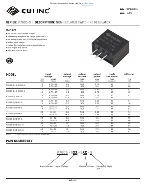 P7805-Q24-S1R8-S Datasheet PDF CUI INC