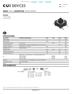 TS04-66-50-BK-100-SMT Datasheet PDF CUI INC