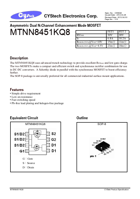 MTNN8451KQ8 Datasheet PDF Cystech Electonics Corp.