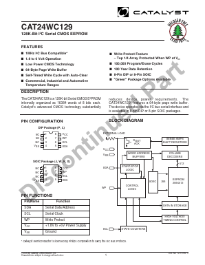 CAT24WC129 Datasheet PDF Catalyst Semiconductor => Onsemi