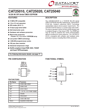 CAT25010LA-GT3 Datasheet PDF Catalyst Semiconductor => Onsemi
