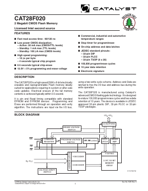 CAT28F020-12 Datasheet PDF Catalyst Semiconductor => Onsemi
