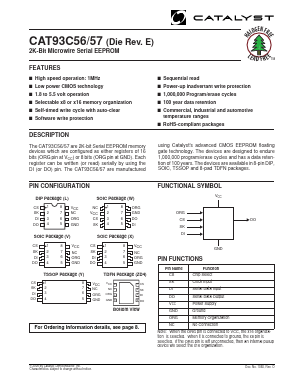 CAT93C56WET3 Datasheet PDF Catalyst Semiconductor => Onsemi