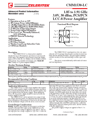 CMM1530-LC Datasheet PDF Celeritek, Inc.