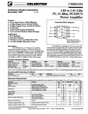 CMM1333 Datasheet PDF Celeritek, Inc.