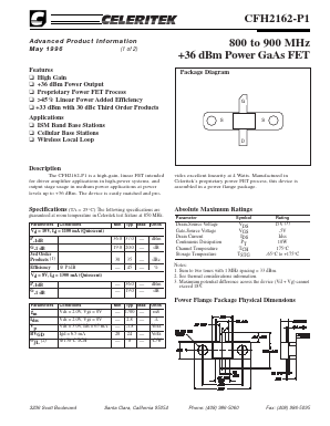 CFK2162-P1-000T Datasheet PDF Celeritek, Inc.