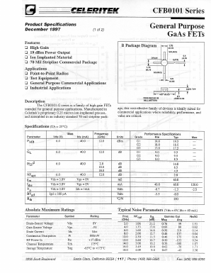 CFB0101-G Datasheet PDF Celeritek, Inc.