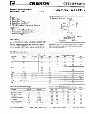 CFB0103 Datasheet PDF Celeritek, Inc.