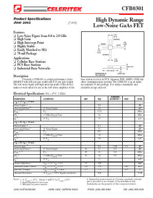 CFB0301-000T Datasheet PDF Celeritek, Inc.