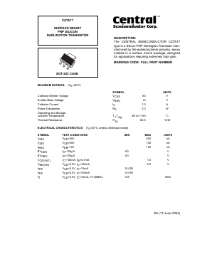 CZTA77 Datasheet PDF Central Semiconductor
