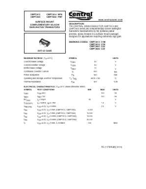 CMPTA63 Datasheet PDF Central Semiconductor